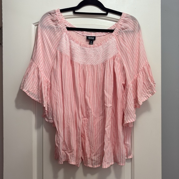 a.n.a Tops - Women's Peach Striped Top